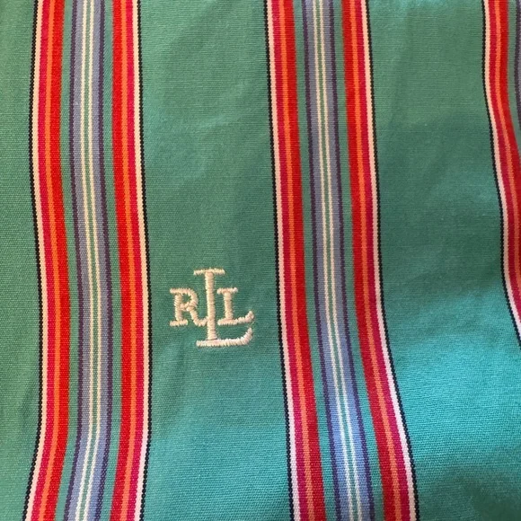 Lauren- Ralph Lauren-Petite striped button down blouse Sz P/Small - Picture 4 of 4